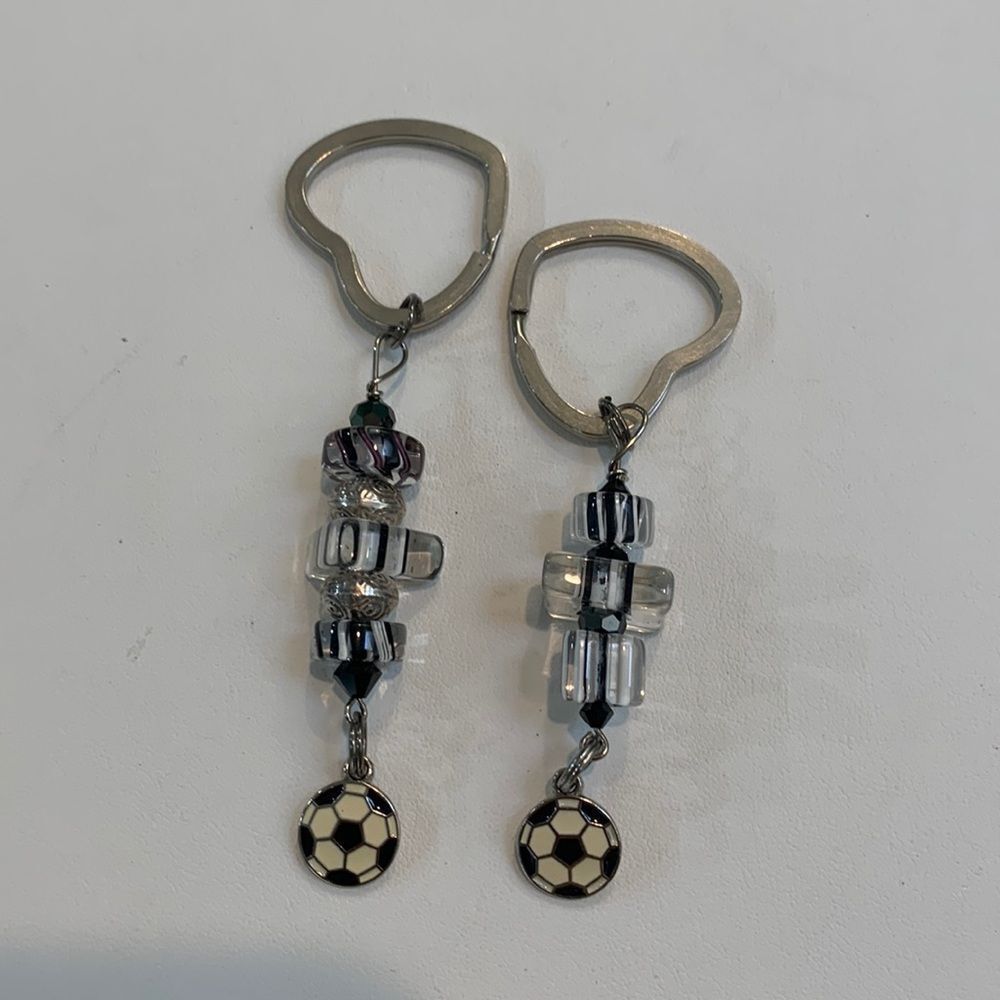 Soccer Black White Key Chains
